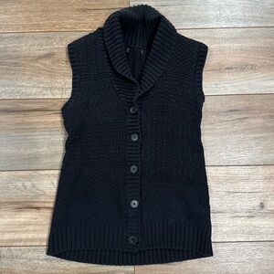 Ralph Lauren Vintage 2000s Black Button-up Sweater Vest | Size Small